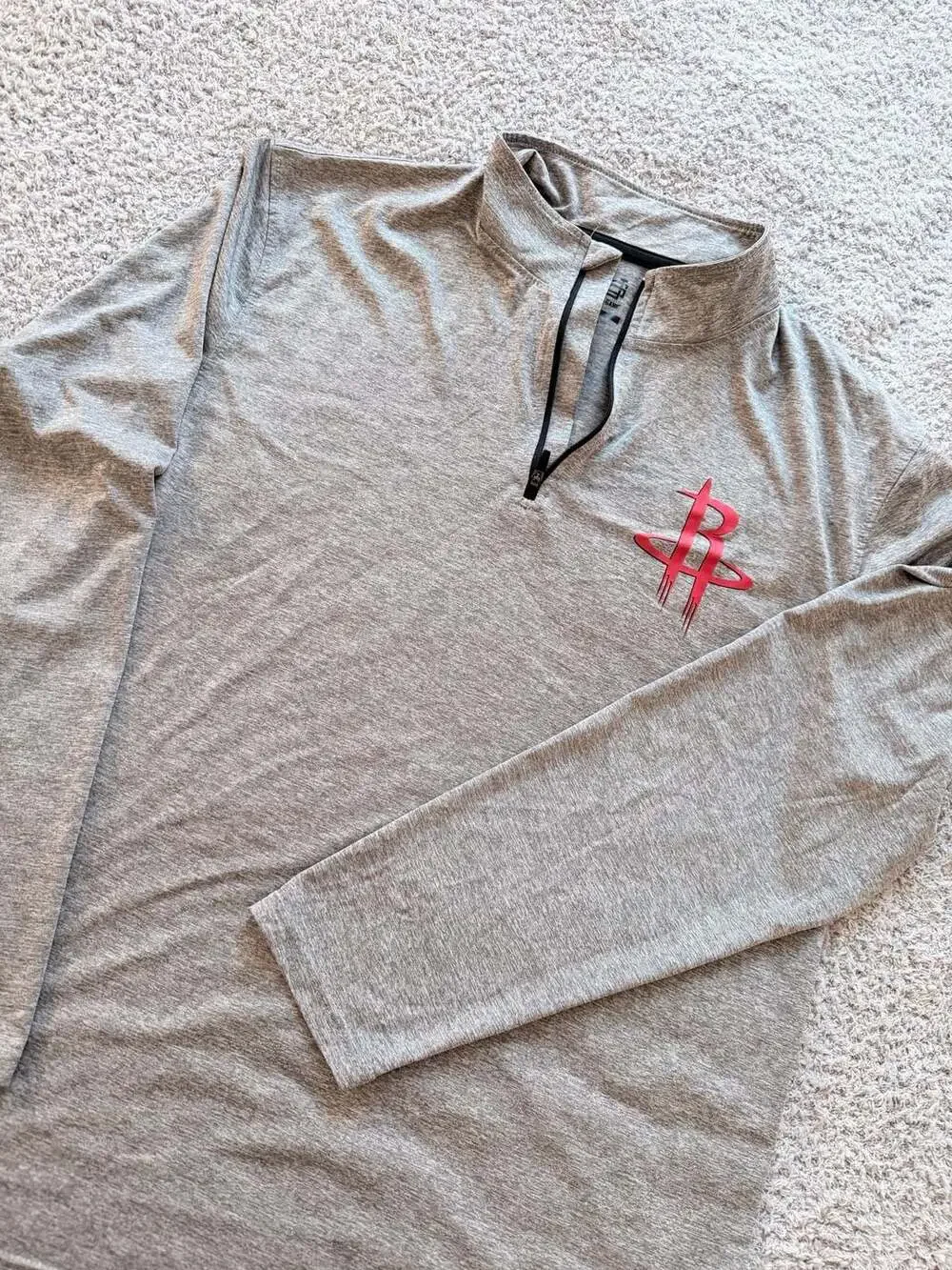 Ultra Game NBA Houston Rockets Quarter-Zip Pullover Size X Large Gray
